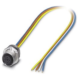 1 pcs - Phoenix Contact Cat5 Straight Female M12 to Unterminated Ethernet Cable, 5m