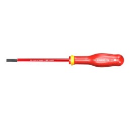 1 pcs - Facom Slotted Insulated Screwdriver, 8 mm Tip, 150 mm Blade, VDE/1000V, 275 mm Overall