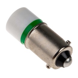 1 pcs - RS PRO Green LED Indicator Lamp, 6V ac/dc, BA9s Base, 10mm Diameter, 1610mcd