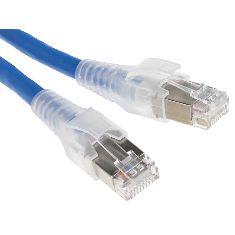 1 pcs - Belden Cat6a Male RJ45 to Male RJ45 Ethernet Cable, S/FTP, Blue LSZH Sheath, 1m, Low Smoke Zero Halogen (LSZH)