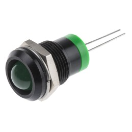 1 pcs - RS PRO Green Panel Mount Indicator, 2V dc, 12mm Mounting Hole Size