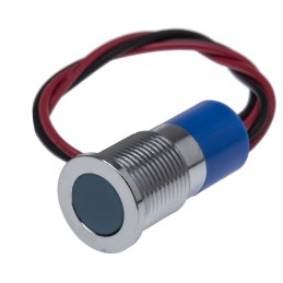1 pcs - RS PRO Blue Panel Mount Indicator, 24V dc, 14mm Mounting Hole Size, Lead Wires Termination, IP67