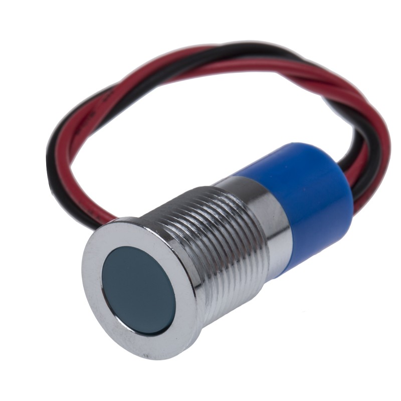 1 pcs - RS PRO Blue Panel Mount Indicator, 24V dc, 14mm Mounting Hole Size, Lead Wires Termination, IP67