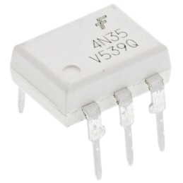 25 pcs - onsemi, 4N35VM DC Input Transistor Output Optocoupler, Through Hole, 6-Pin DIP