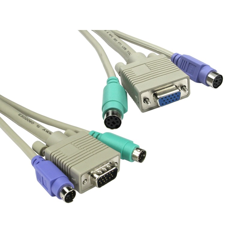 1 pcs - RS PRO Male PS/2 x 2, VGA to Female PS/2 x 2, SVGA KVM Cable