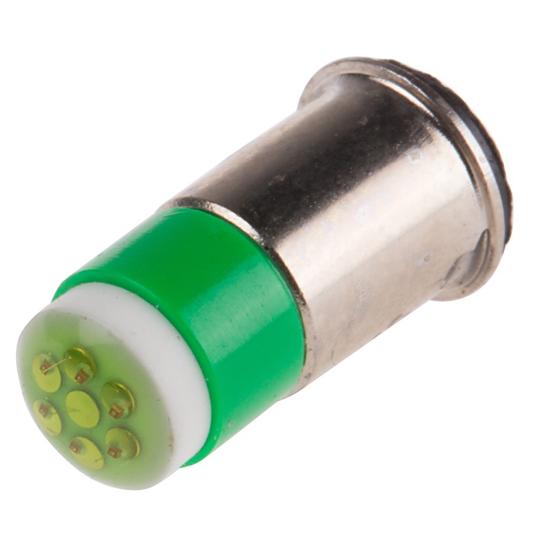 1 pcs - RS PRO Green LED Indicator Lamp, 28V dc, Midget Flange Base, 6mm Diameter, 35mcd