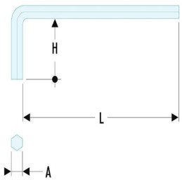 1 pcs - Facom L Shape Metric Hex Key, 4.5mm