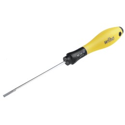 1 pcs - Wiha Slotted Screwdriver, 3 mm Tip, 100 mm Blade, 204 mm Overall