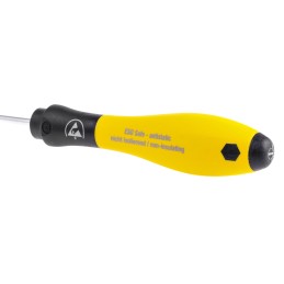 1 pcs - Wiha Slotted Screwdriver, 3 mm Tip, 100 mm Blade, 204 mm Overall