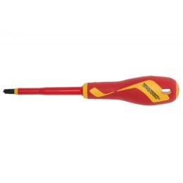 1 pcs - Teng Tools Slotted Insulated Screwdriver, PH2 Tip, VDE/1000V