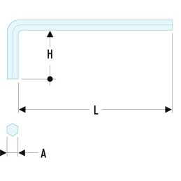 1 pcs - Facom L Shape Metric Hex Key, 16mm