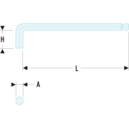 1 pcs - Facom L Shape Metric Hex Key, 4mm