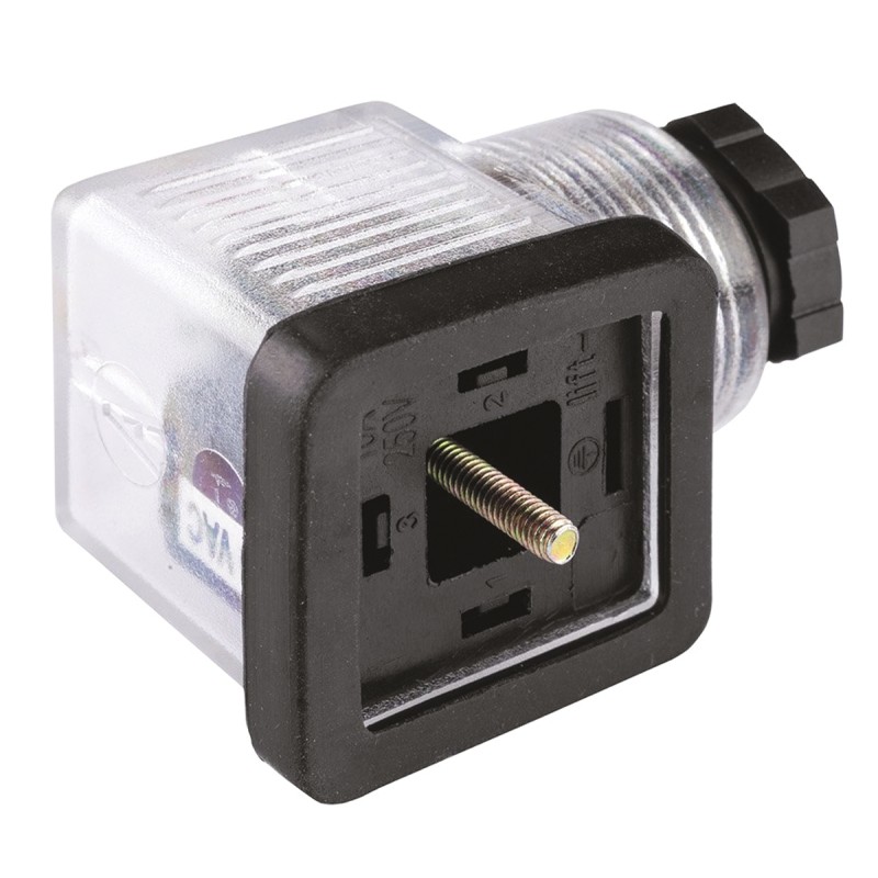 5 pcs - RS PRO 2P+E DIN 43650 A, Female Solenoid Valve Connector with Indicator Light, 110 V dc Voltage