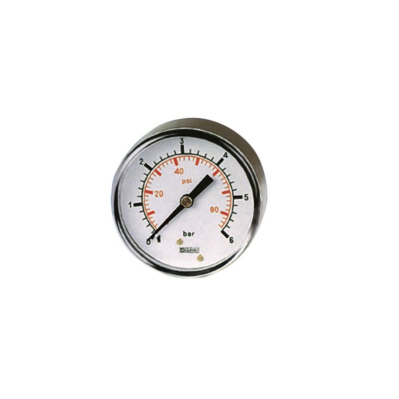 1 pcs - RS PRO BSP 1/8in Analogue Pressure Gauge 60psi Back Entry, 0psi min.