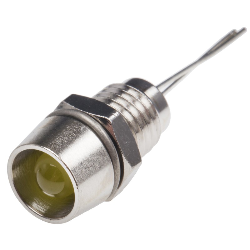 1 pcs - RS PRO Yellow Panel Mount Indicator, 3.1V, 8mm Mounting Hole Size