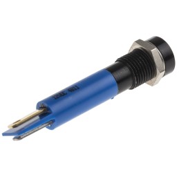 1 pcs - RS PRO Blue Panel Mount Indicator, 12V dc, 8mm Mounting Hole Size, Solder Tab Termination