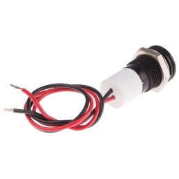 1 pcs - RS PRO White Panel Mount Indicator, 24V dc, 14mm Mounting Hole Size, Lead Wires Termination, IP67