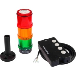 1 pcs - Werma KombiSIGN 72 Series Green, Red, Yellow Andon Light Kit, 3 Lights, 24 V dc, 90 - 250 V ac, Base Mount