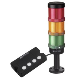 1 pcs - Werma KombiSIGN 72 Series Green, Red, Yellow Andon Light Kit, 3 Lights, 24 V dc, 90 - 250 V ac, Base Mount