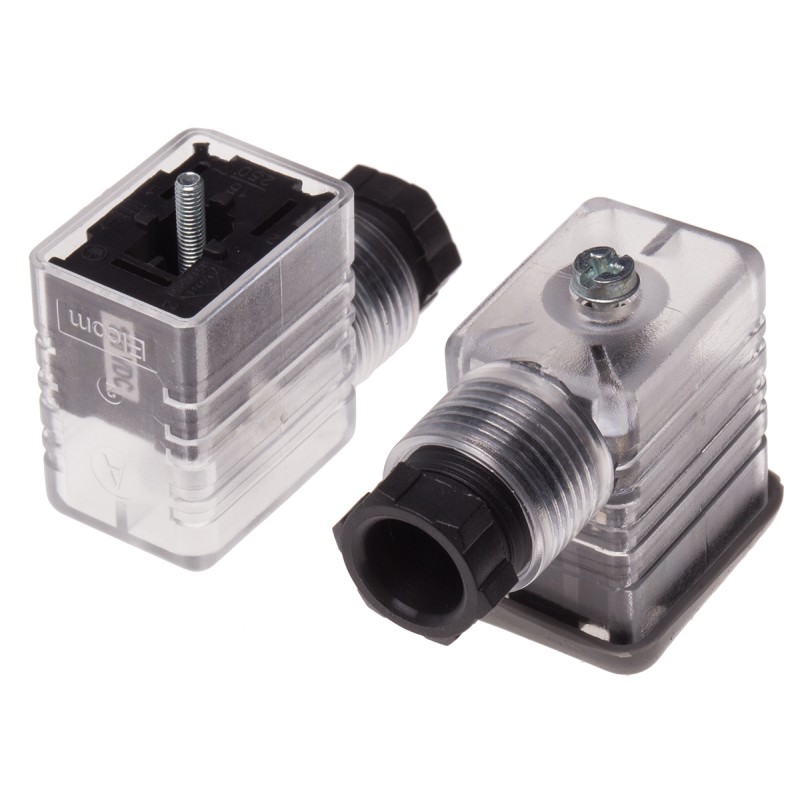 5 pcs - RS PRO 2P+E DIN 43650 B, Female Solenoid Valve Connector with Indicator Light, 110 V dc Voltage