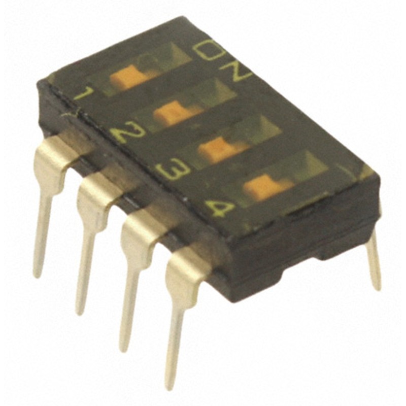 5 pcs - Omron 4 Way Through Hole DIP Switch 4PST