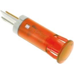 1 pcs - APEM Orange Panel Mount Indicator, 220V ac, 10mm Mounting Hole Size, Faston, Solder Lug Termination