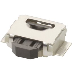 5 pcs - Black Plunger Tactile Switch, SPST 50 mA @ 24 V dc 0.7mm