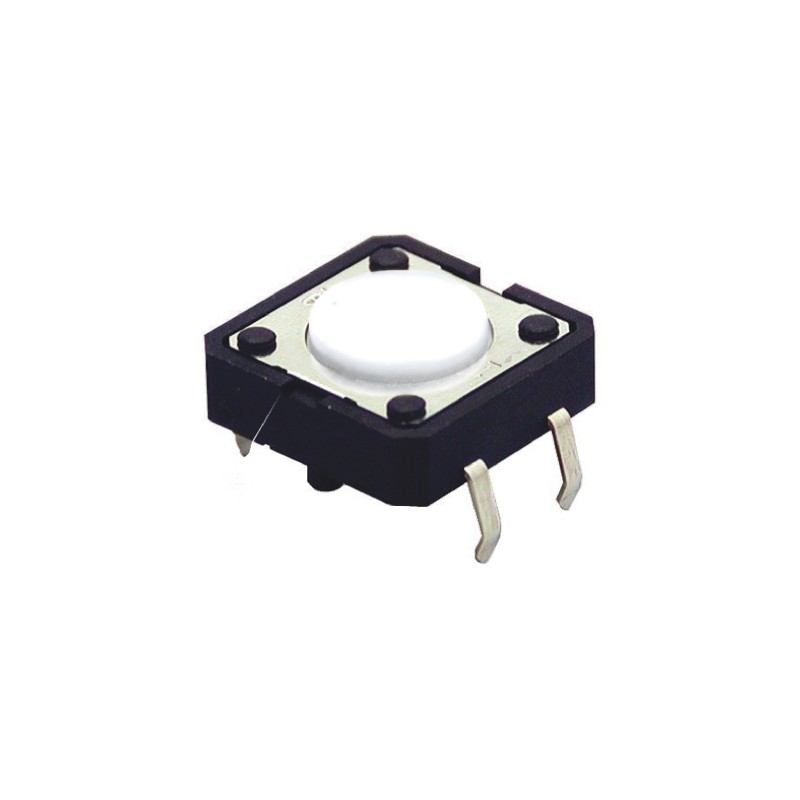 5 pcs - Ivory Plunger Tactile Switch, SPST 50 mA @ 24 V dc Through Hole