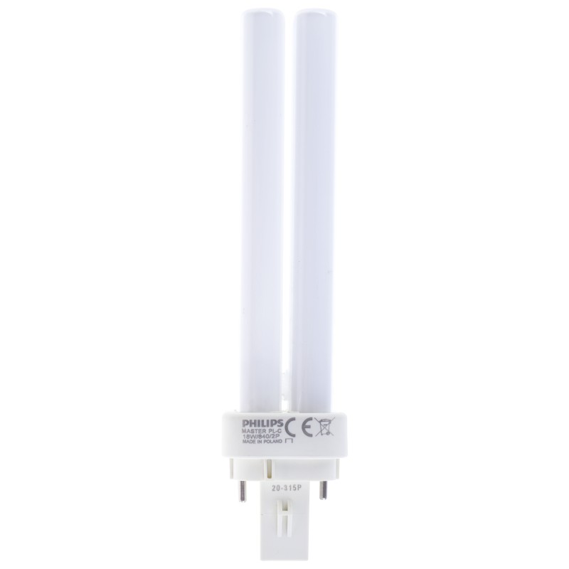 1 pcs - G24d-2 Quad Tube Shape CFL Bulb, 18 W, 4000K, Cool White Colour Tone