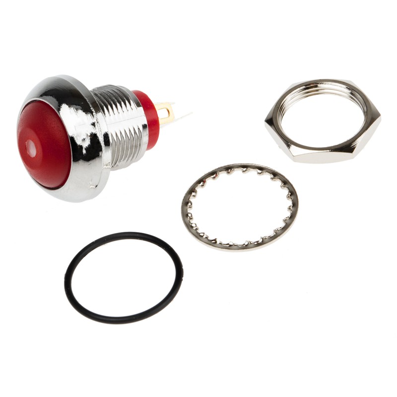 1 pcs - RS PRO Illuminated Miniature Push Button Switch, Momentary, Panel Mount, 13.6mm Cutout, SPST, Yellow LED, 250 V ac @