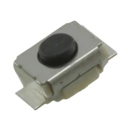 5 pcs - IP40 Black Plunger Tactile Switch, SPST 50 mA 0.4mm Surface Mount
