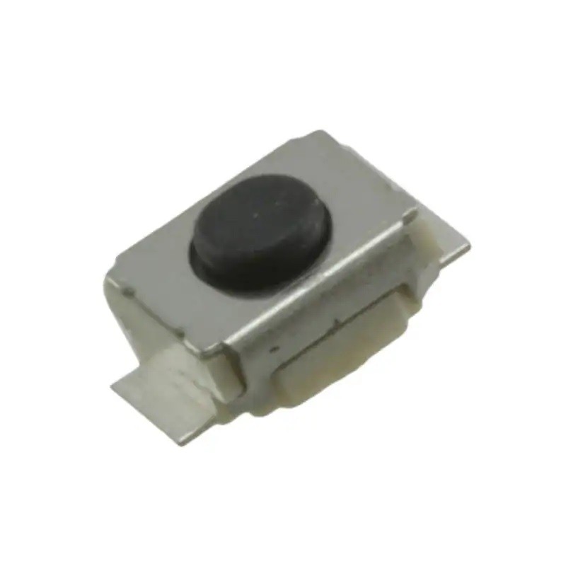 5 pcs - IP40 Black Plunger Tactile Switch, SPST 50 mA 0.4mm Surface Mount