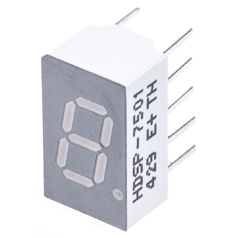 1 pcs - HDSP-7501 Broadcom 7-Segment LED Display, CA Red 5.4 mcd RH DP 7.6mm