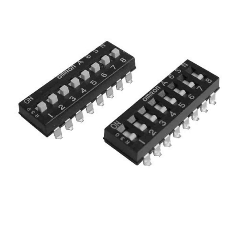 5 pcs - Omron 1 Way Surface Mount DIP Switch SPST, IP40