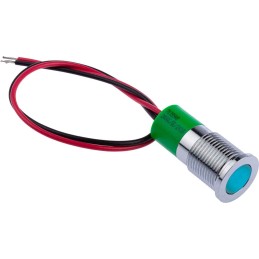 1 pcs - RS PRO Green Panel Mount Indicator, 24V dc, 14mm Mounting Hole Size, Lead Wires Termination, IP67