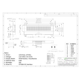 1 pcs - NEWHAVEN DISPLAY INTERNATIONAL NHD-C0220BiZ-FSW-FBW-3V3M NHD LCD LCD Display, White on White, 2 Rows by 20 Characters,