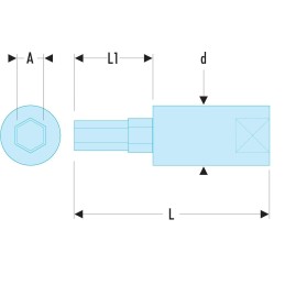 1 pcs - Facom 1/4 in Drive Bit Socket, Hex Bit, 3mm, 37 mm Overall Length