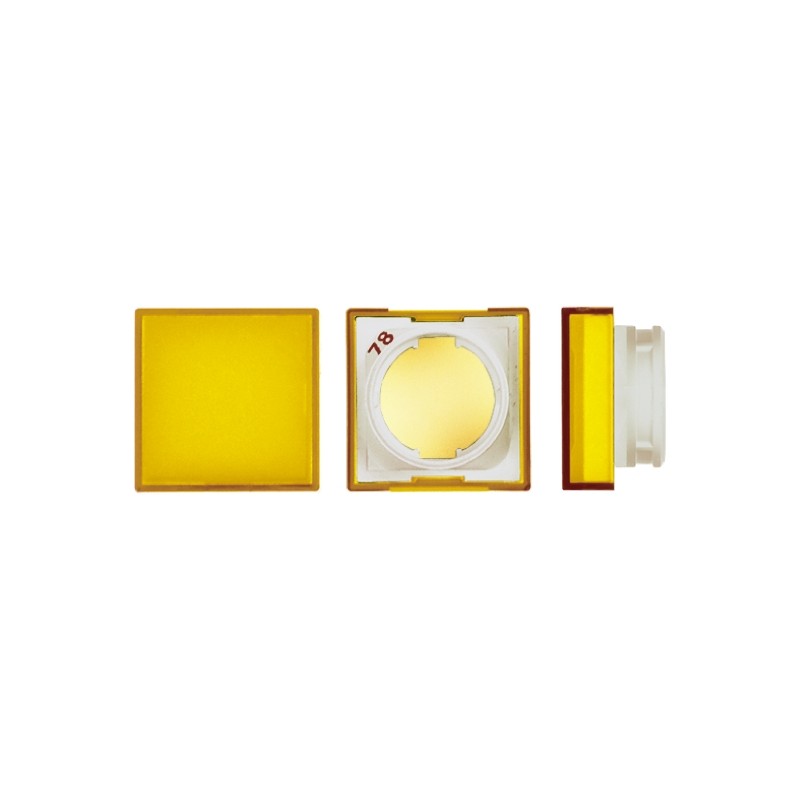 5 pcs - Omron Yellow Square Push Button Lens for Use with A16 Series LED/Incandescent Lamp Push Button Switch