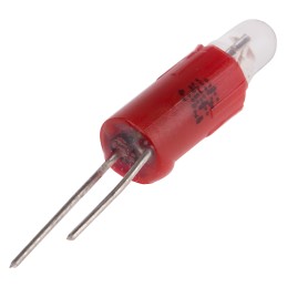 1 pcs - RS PRO Red LED Indicator Lamp, 24V ac/dc, Bi-Pin Base, 4.25mm Diameter, 85mcd