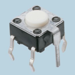 5 pcs - White Tactile Switch, SPST 20 mA @ 15 V dc 4.3mm