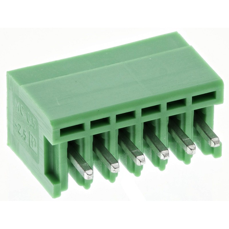 5 pcs - Phoenix Contact 2.5mm Pitch 6 Way Pluggable Terminal Block, Header, Through Hole, Solder Termination