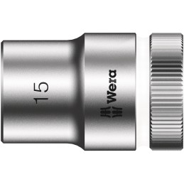 1 pcs - Wera 1/2 in Drive 15mm Standard Socket, 6 point, 37 mm Overall Length
