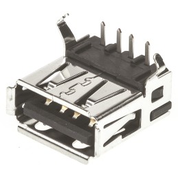 5 pcs - TE Connectivity Right Angle, Through Hole, Socket Type A 2.0 USB Connector