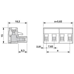 5 pcs - Phoenix Contact 7.62mm Pitch 3 Way Pluggable Terminal Block, Plug, Cable Mount, Screw Termination