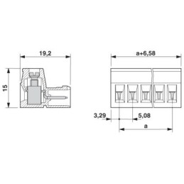 5 pcs - Phoenix Contact 5.08mm Pitch 2 Way Pluggable Terminal Block, Inverted Plug, Cable Mount, Screw Termination