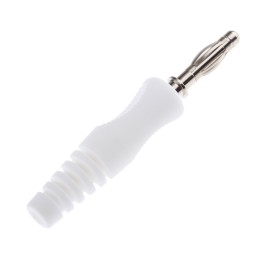 5 pcs - binder White Male Banana Plug, 4 mm Connector, 16A, 50V, Nickel Plating
