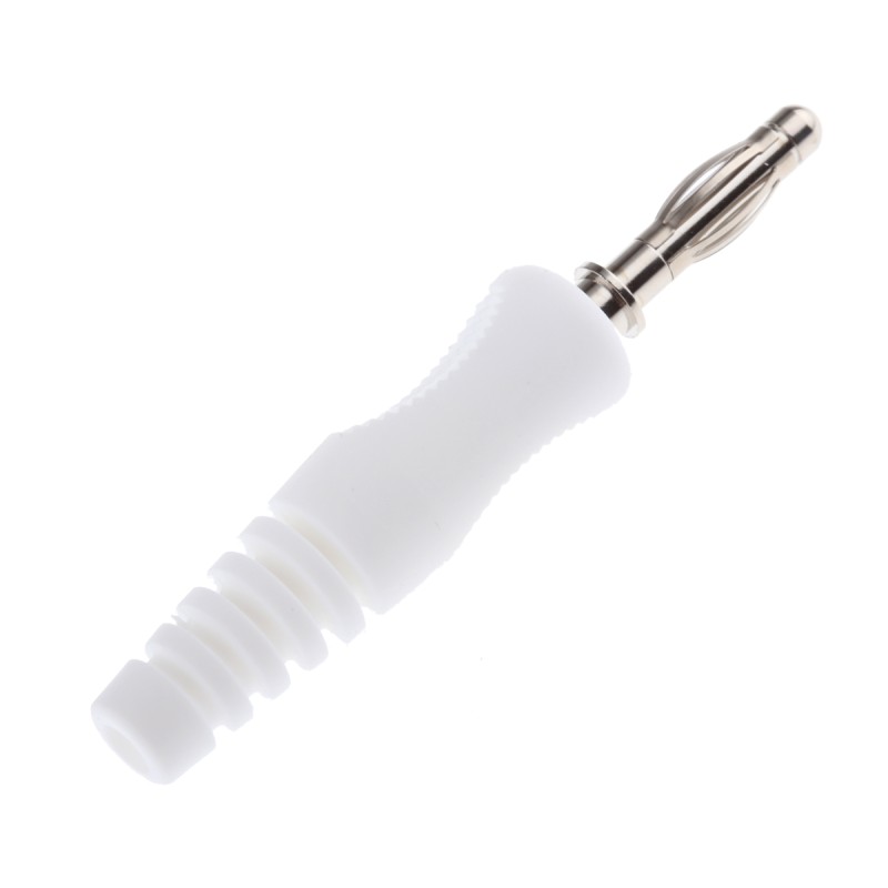 5 pcs - binder White Male Banana Plug, 4 mm Connector, 16A, 50V, Nickel Plating