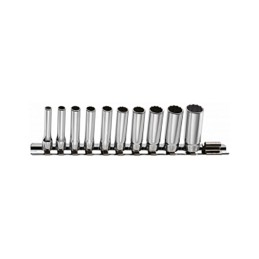 1 pcs - Facom 10-Piece Imperial 1/4 in Deep Socket Set , 12 point