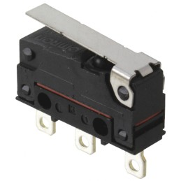 5 pcs - Omron Hinge Lever Micro Switch, Solder Terminal, 2 A @ 250 V ac, SPDT, IP67
