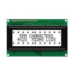 1 pcs - Midas MC42005A6W-FPTLW-V2 A Alphanumeric LCD Display White, 4 Rows by 20 Characters, Transflective